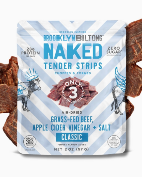 Classic, Tender Beef Strips, grass-fed beef, Brooklyn Biltong, sold by Le Monkey House