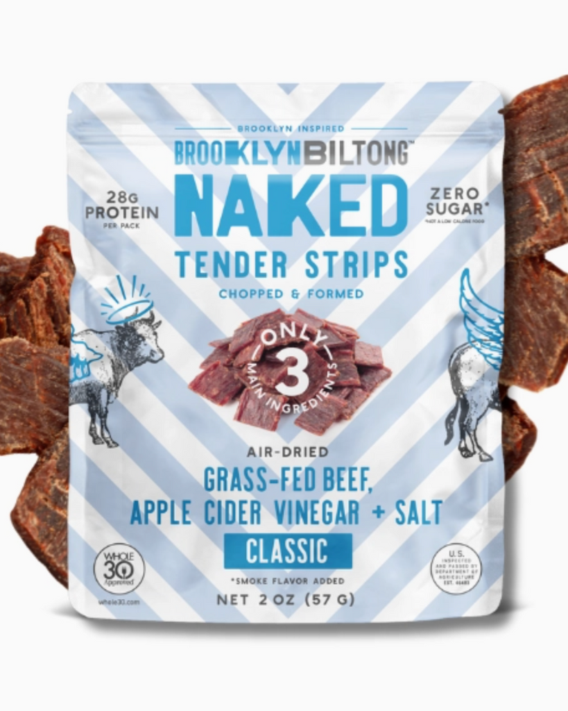 Classic, Tender Beef Strips, grass-fed beef, Brooklyn Biltong, sold by Le Monkey House