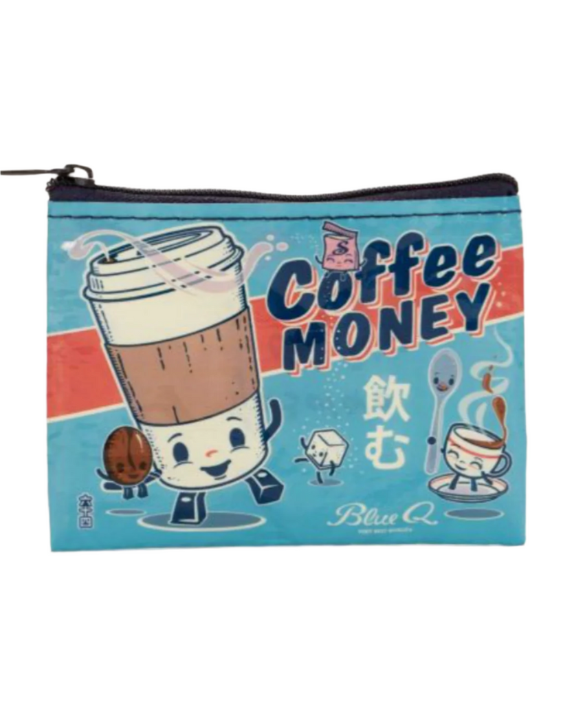 Coffee money retro style zippered coin purse pouch by Blue Q Sold by Le Monkey House