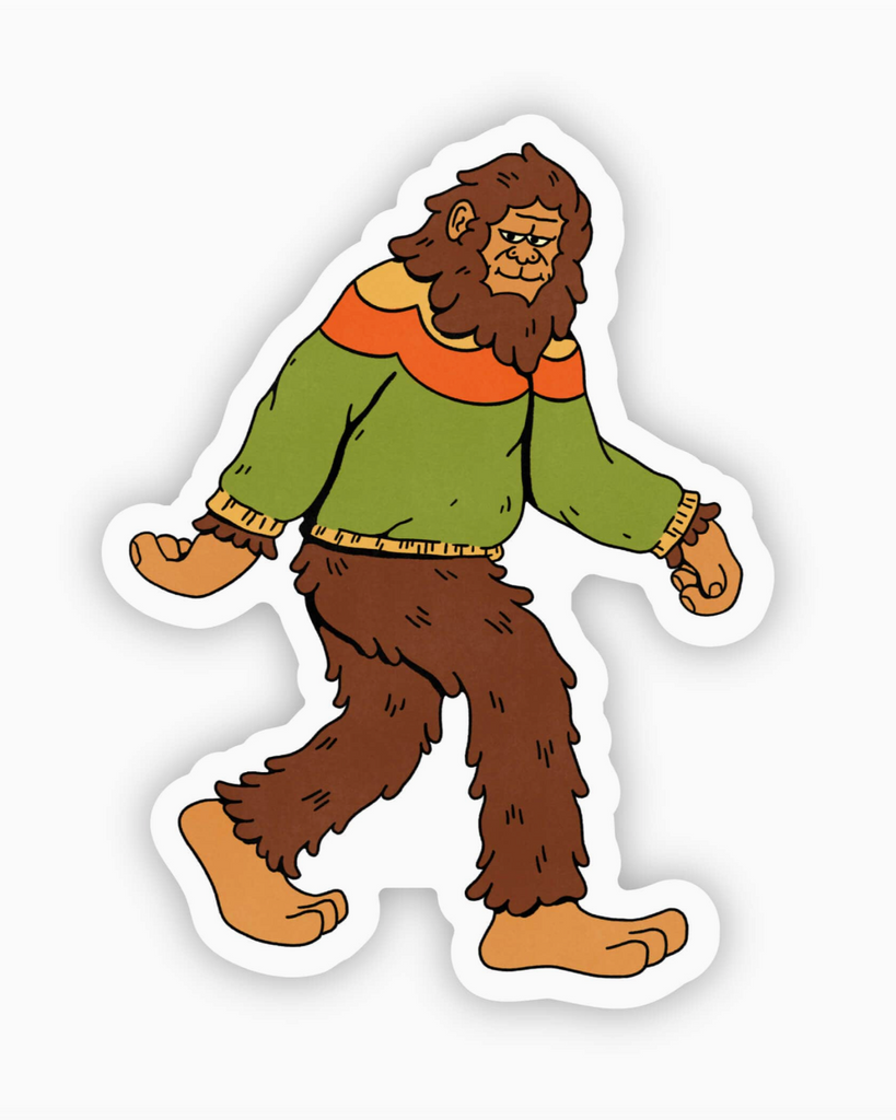 Cozy sweater bigfoot sasquatch by Big Moods sticker sold by Le Monkey House