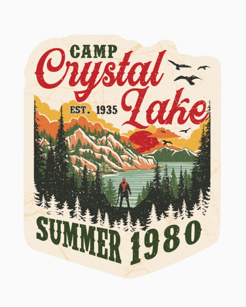 Camp Crystal Lake, Friday the 13th, horror movie, vinyl sticker by Juju & Moxie, sold by Le Monkey House