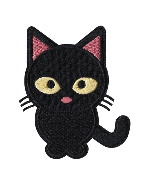 Cute little black cat patch by square deal recordings sold by Le Monkey House