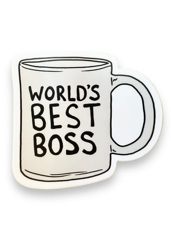 World's Best Boss Coffee Mug, The Office Sticker by Big Moods, Sold by Le Monkey House