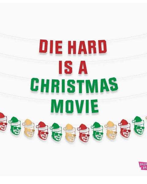 Die hard is a Christmas Movie Bruce Willis Holiday Banner Decoration by Badass Ballon Company sold by Le Monkey House