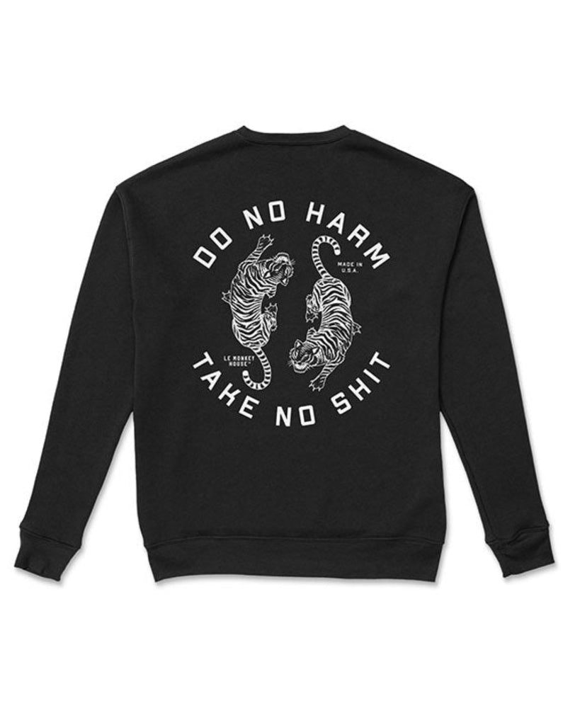 Do no harm take no shit crewneck sweatshirt designed printed and sold by Le Monkey House