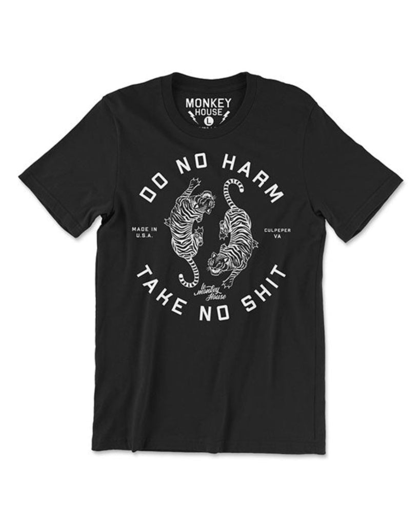 Do no harm take no shit vintage tigers tee shirt printed designed and sold by Le Monkey House Culpeper, Virginia