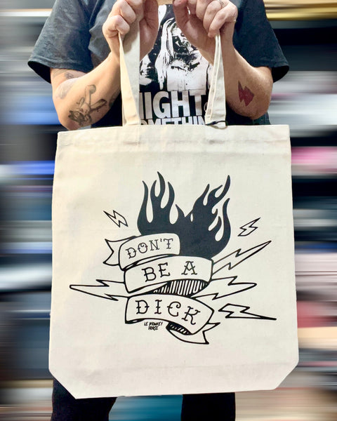 Don't Be A Dick canvas heavyweight tote bag designed and printed by Le Monkey House