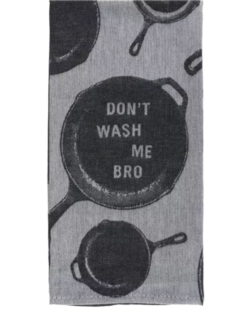 Don't wash me bro cast iron skillet woven dish cloth by Blue Q Sold by Le Monkey House
