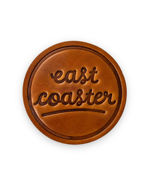 East Coaster Genuine Leather Handstamped Coaster by Sugarhouse Leather Sold by Le Monkey House