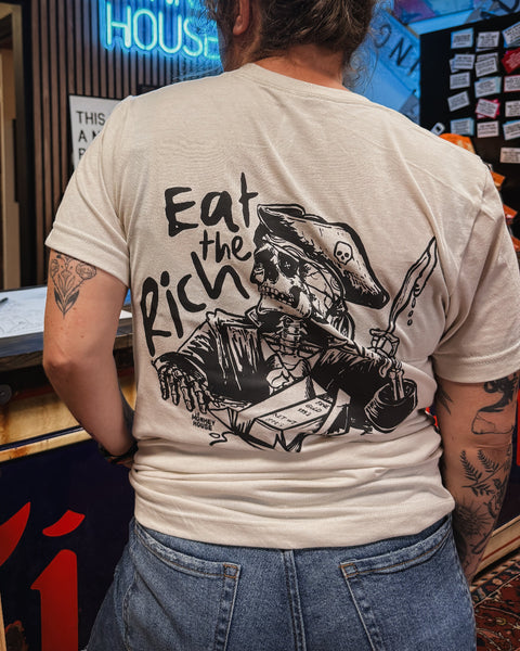 Eat The Rich T Shirt, Tee, One Eyed Willie, The Goonies, Custom Illustration, designed, printed and sold by Le Monkey House