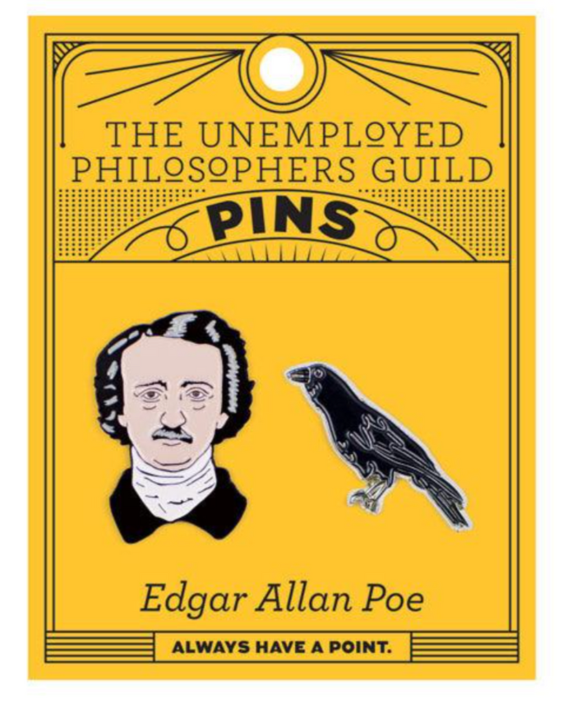 Edgar Allan Poe - The Raven - enamel pin set by Unemployed Philosophers Guild sold by Le Monkey House