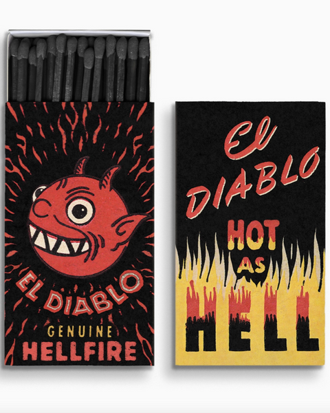 el Diablo Hot As Hell matches matchbox by Mincing Mockingbird sold by Le Monkey House