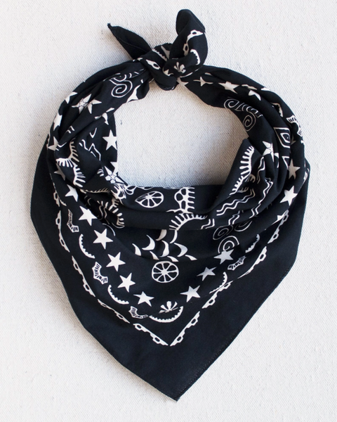 Elements design bandana in black by Abracadana sold by Le Monkey House