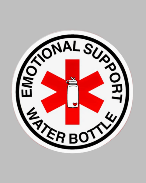 Emotional support sticker for emotional support water bottle sticker by Ace The Pitmatian sold by Le Monkey House