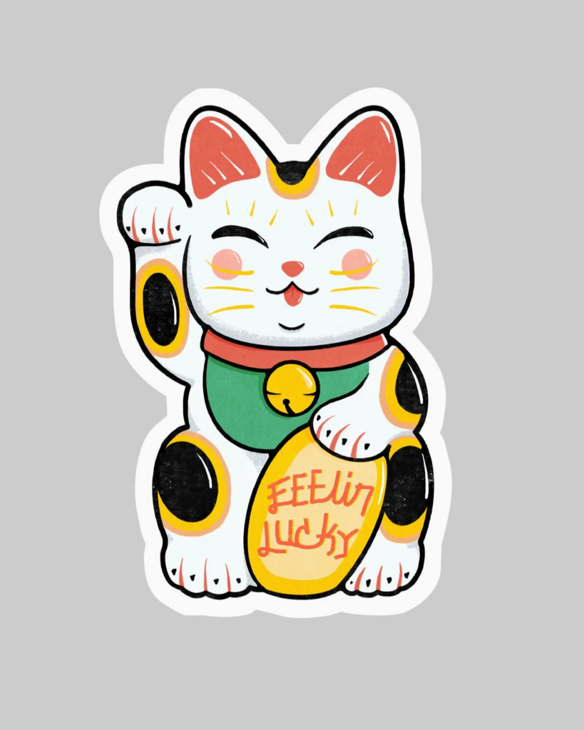 Feeling Lucky Lucky Cat sticker by Big Moods sold by Le Monkey House