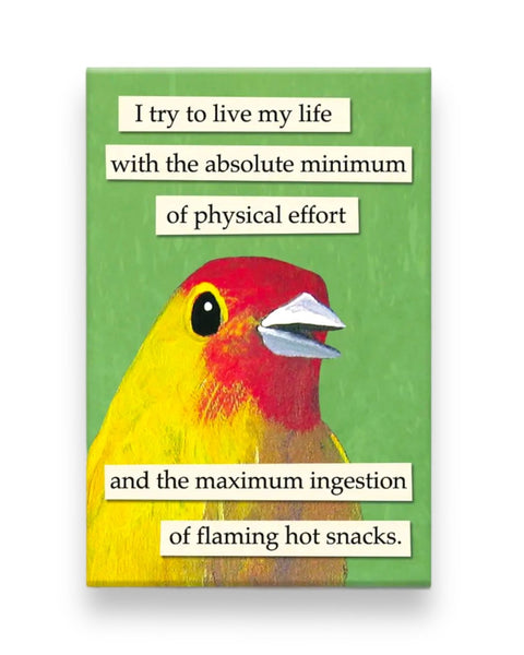 Flaming Hot Snacks Magnet by The Mincing Mockingbird Sold by Le Monkey House