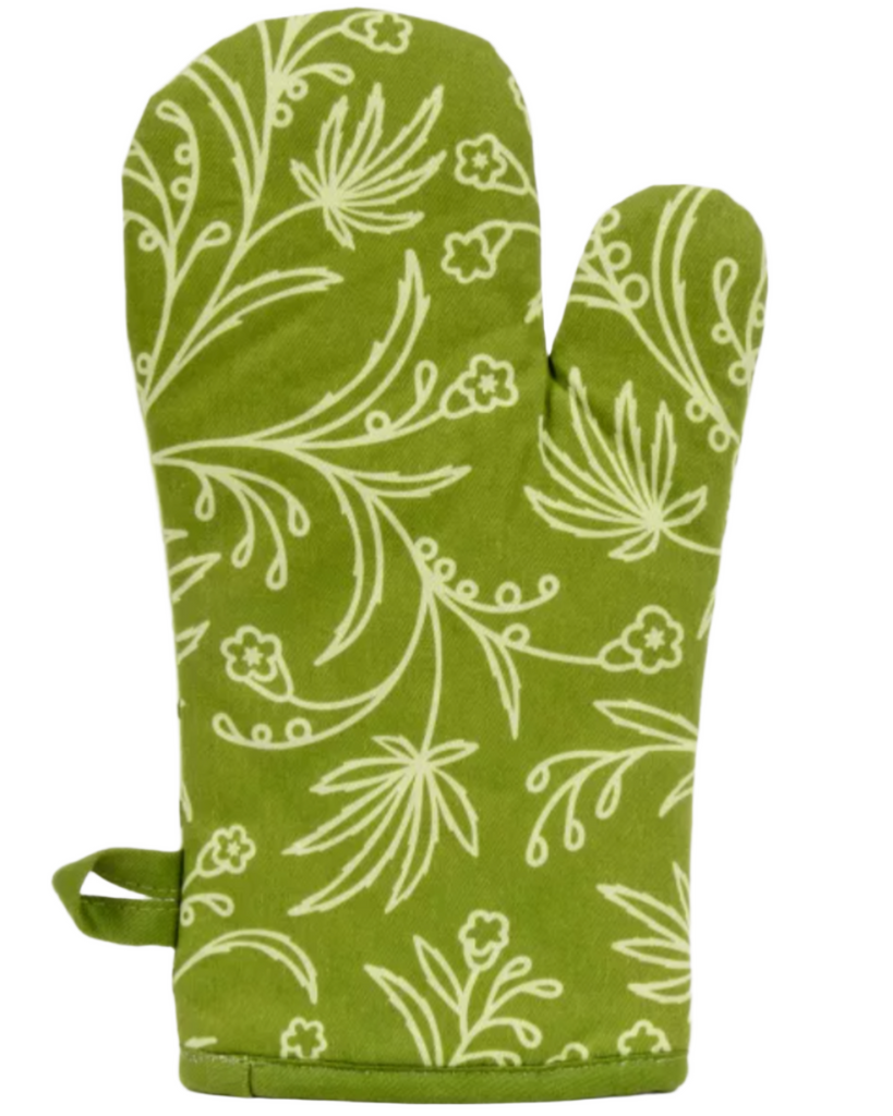 The food has weed in it oven mitt by Blue Q sold by Le Monkey House