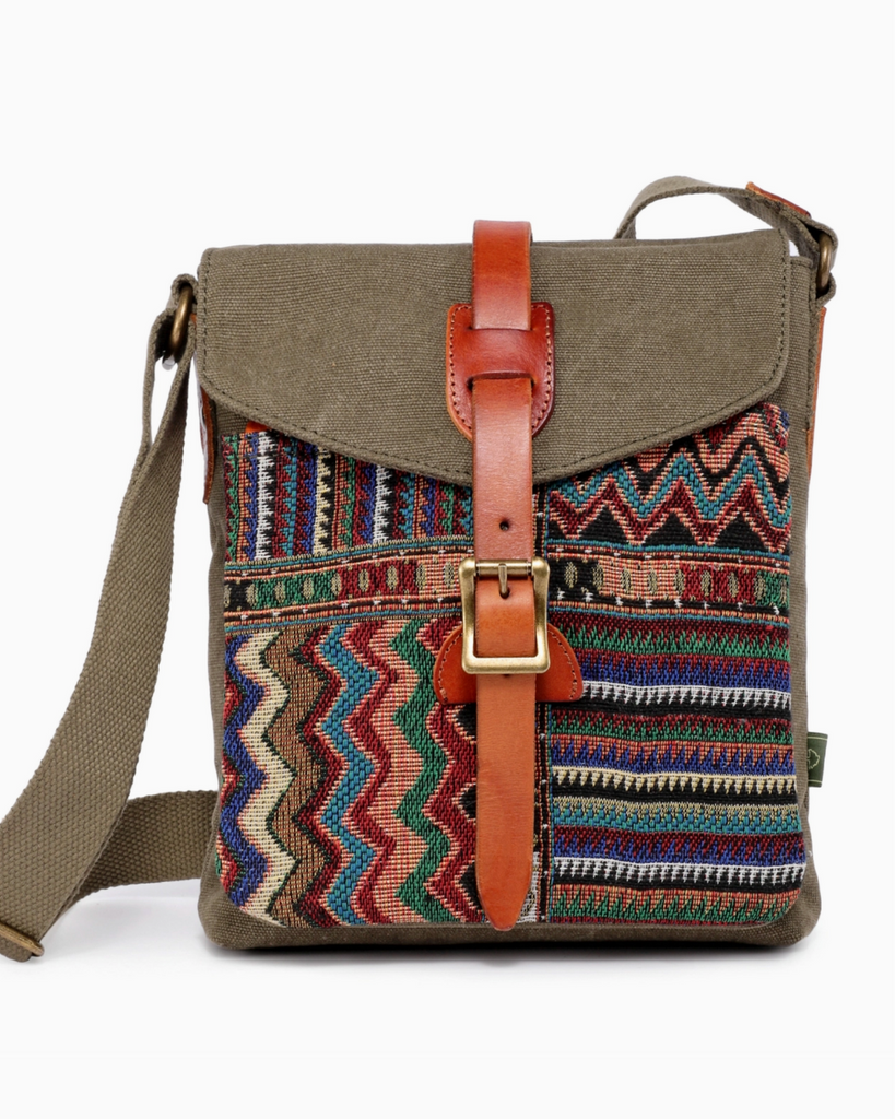 Four seasons crossbody in olive by TSD Brand sold by Le Monkey House