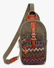 Four Seasons Sling Bag, cotton canvas and leather crossbody bag by TSD Brand sold be Le Monkey House