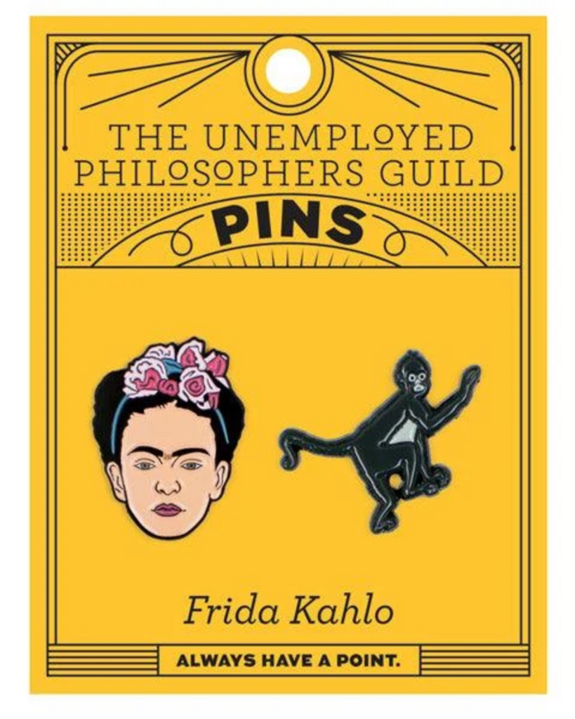 Frida Kahlo and her monkey enamel pin set, by Unemployed Philosophers Guild, sold by Le Monkey House