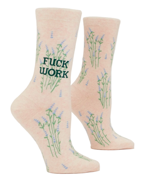 Fuck work women's crew socks by Blue Q sold by Le Monkey House