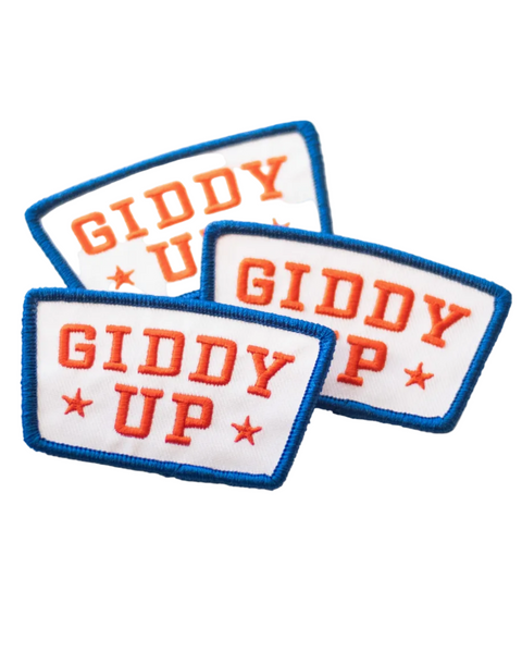Giddy up embroidered iron on patch by Union Made, sold by Le Monkey House