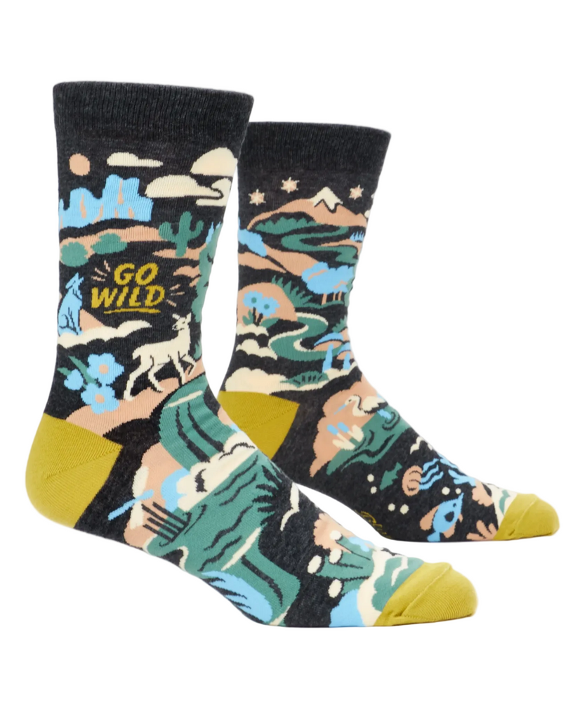 Go Wild Men's socks by Blue Q, sold by Le Monkey House