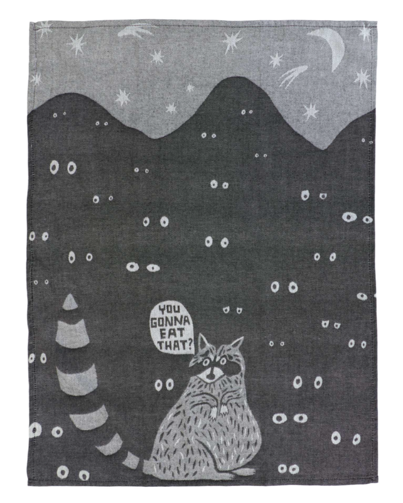 You gonna' eat that woven dish towel by Blue Q sold by Le monkey House