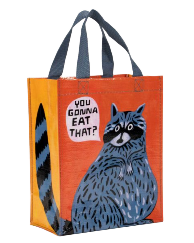 You gonna eat that Raccoon Handy tote by Blue Q Sold by Le Monkey House