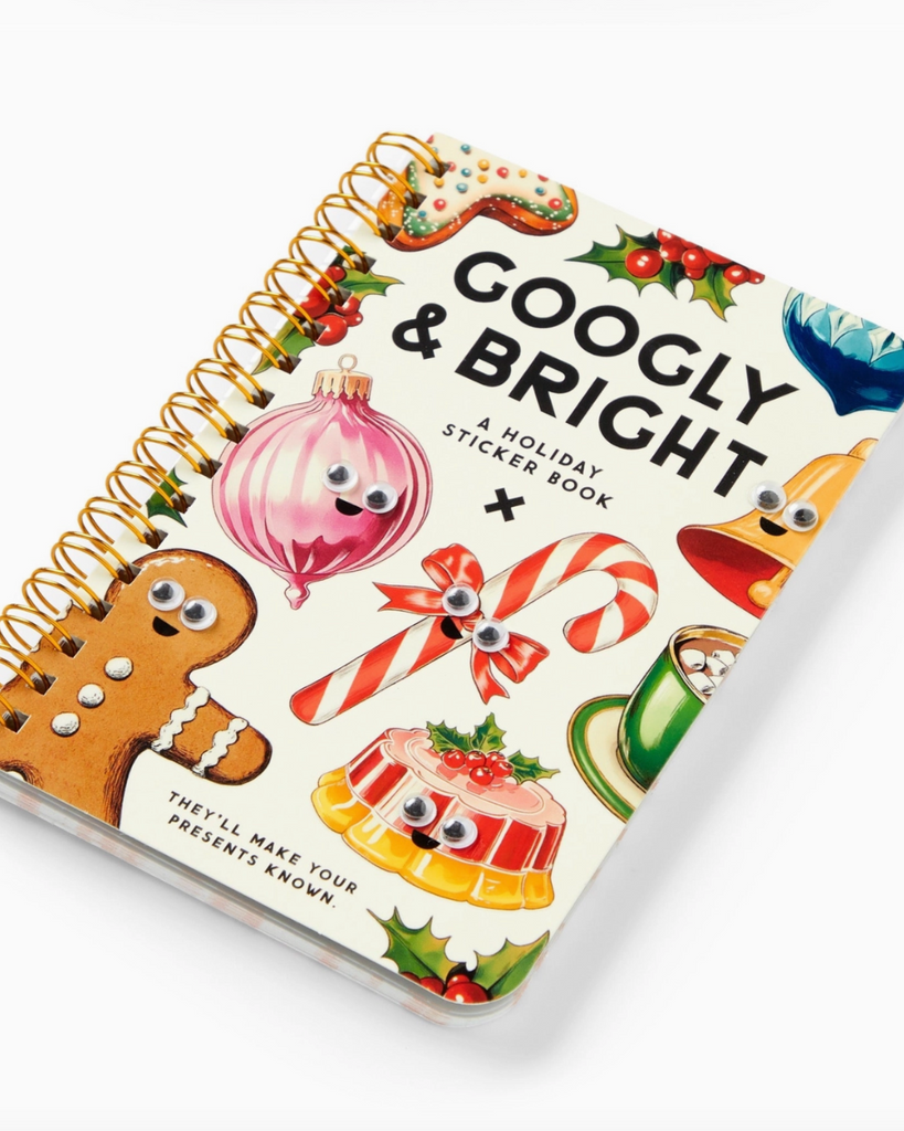 Googly & Bright Christmas sticker book by Brass Monkey sold by le monkey house