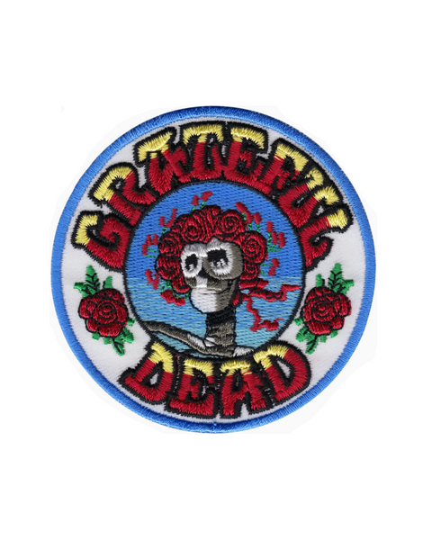 Grateful Dead Patch skeleton and roses iron on embroidered patch by Square deal recordings sold by Le Monkey House