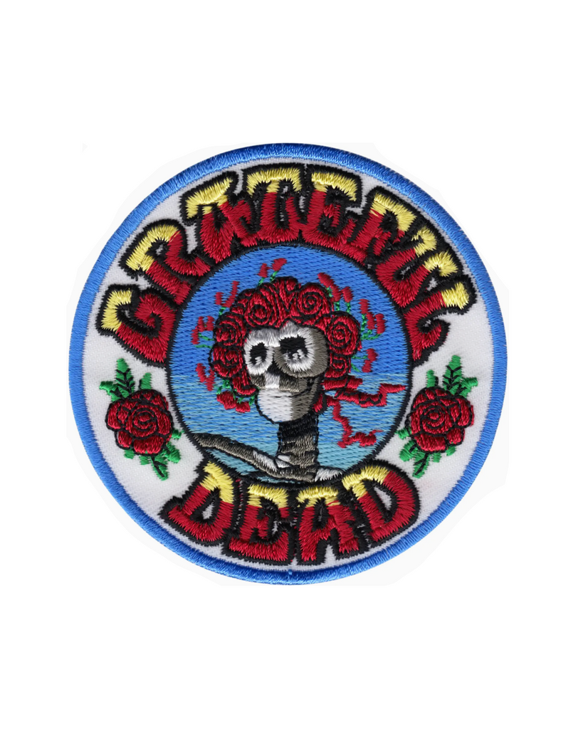 Grateful Dead Patch skeleton and roses iron on embroidered patch by Square deal recordings sold by Le Monkey House