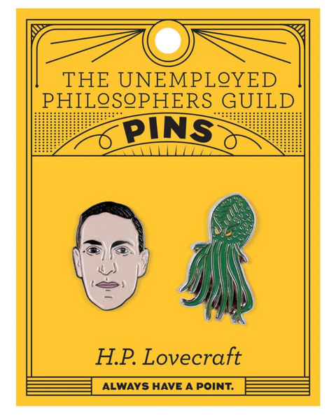 H.P. Lovecraft enamel pin set by Unemployed Philosophers Guild sold by Le Monkey House