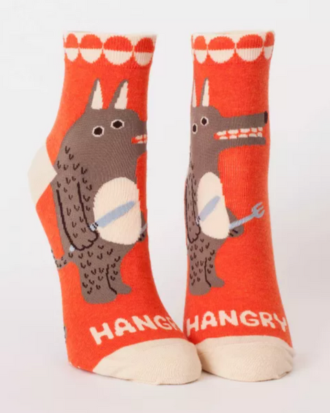 Hangry like the wolf ankle socks by Blue Q Sold by Le Monkey House