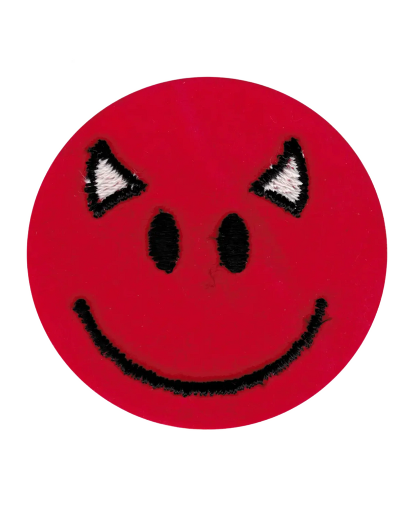 Happy face devil patch iron on/sew on Patch by Square Deal Recordings sold by Le Monkey House