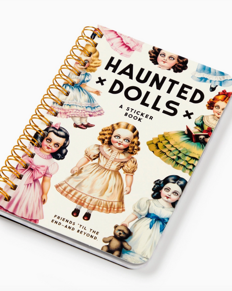 Haunted dolls sticker book by Brass Monkey sold by Le monkey House