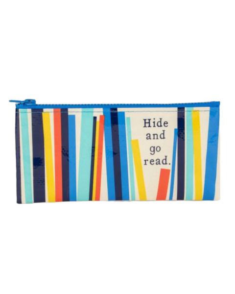 Hide and go read zippered pencil pouch by Blue Q sold by Le Monkey House