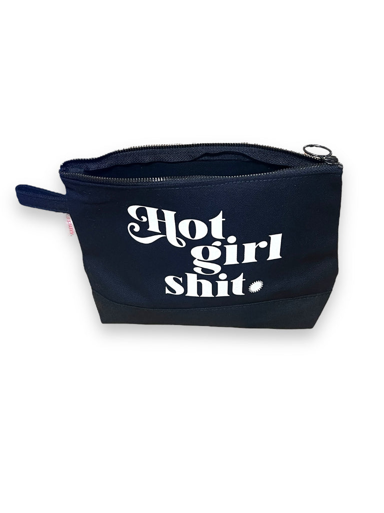 Hot girl shit travel pouch makeup bag designed and sold by Le Monkey House