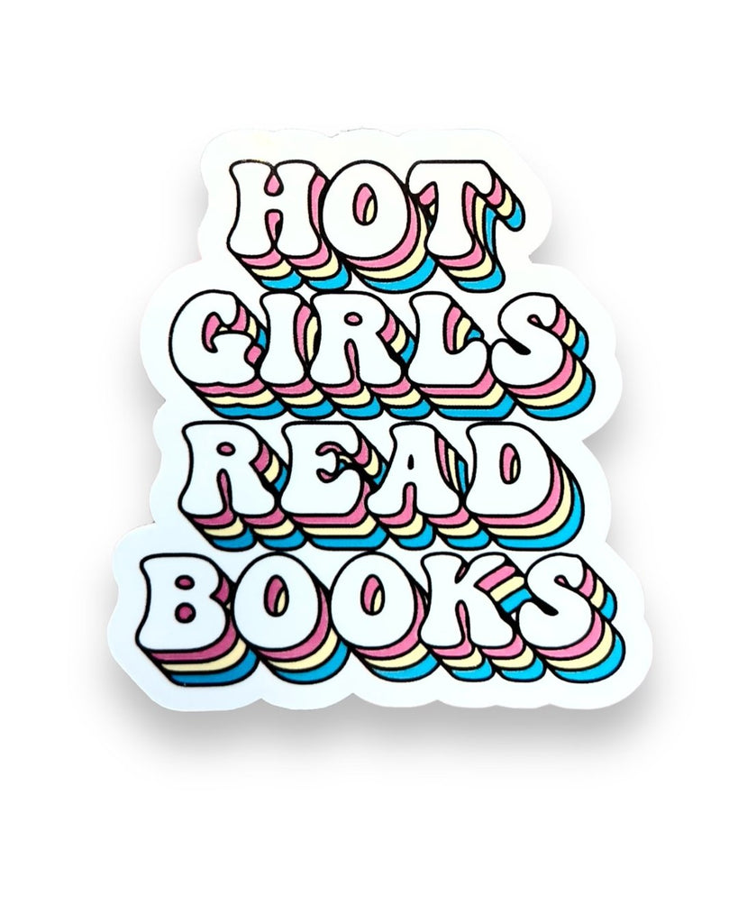 Hot Girls Read Books Sticker by Ace The Pitmatian sold by Le Monkey House