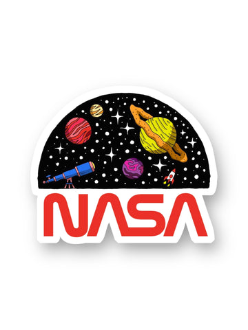 Retro Nasa Logo Sticker by Big Moods, Sold by Le Monkey House