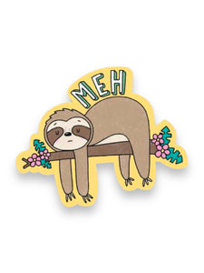 Meh, Sloth Sticker by Big Moods, Sold by Le Monkey House