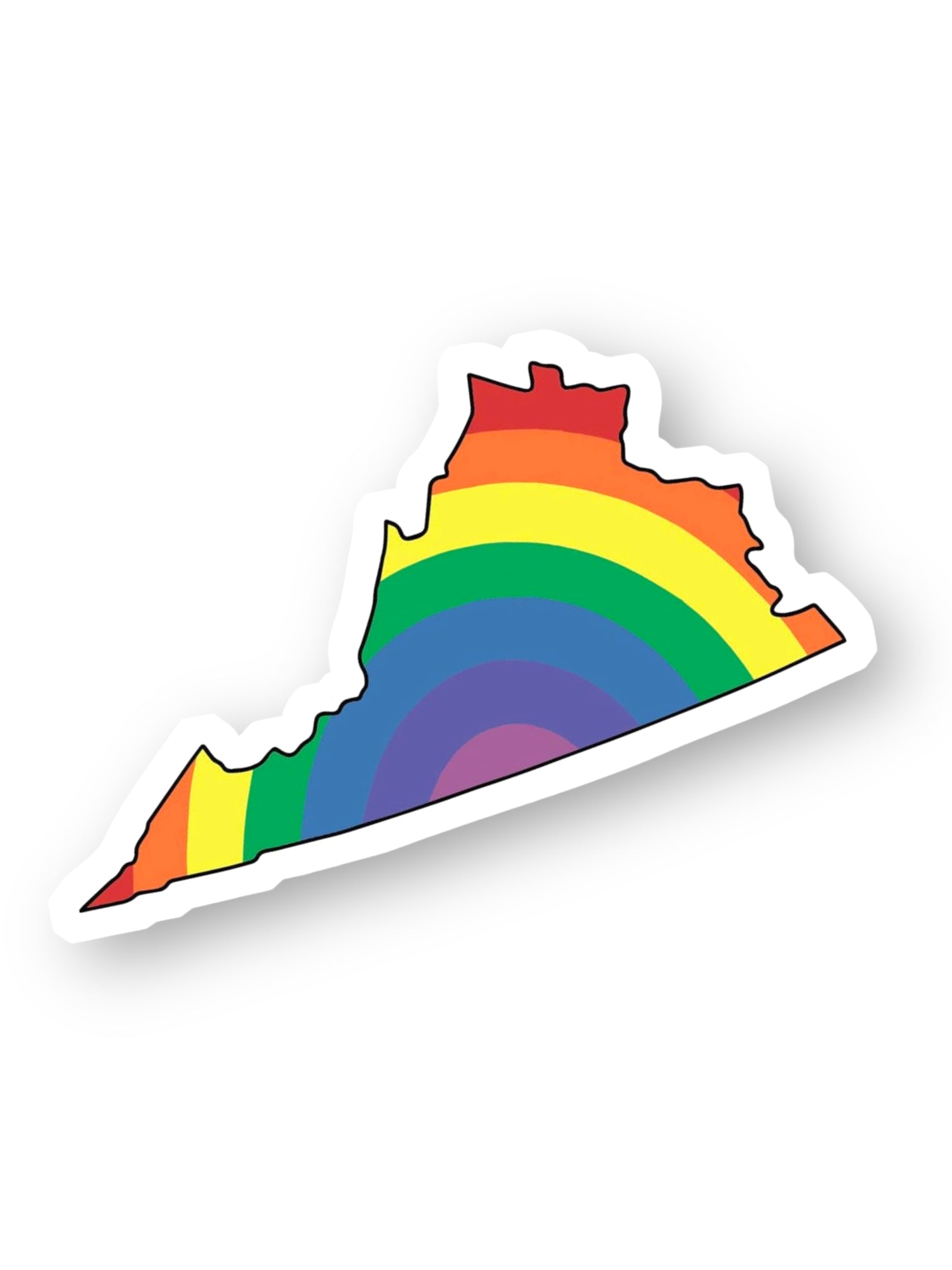 Rainbow Virginia VA State Sticker by Big Moods, Sold by Le Monkey House