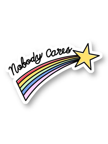 Nobody Cares Rainbow Star Sticker by Big Moods, Sold by Le Monkey House