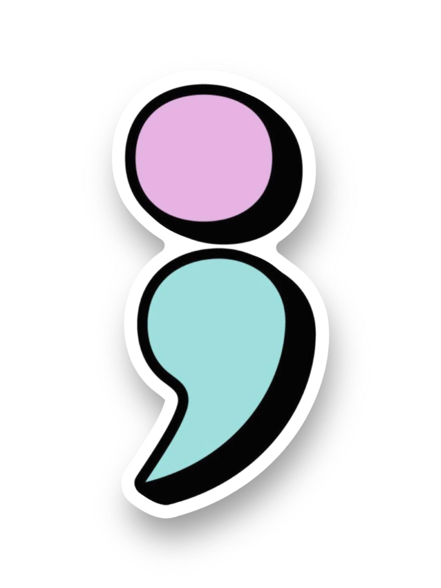 Semicolon, Mental Health Awareness Sticker by Big Moods, Sold by Le Monkey House