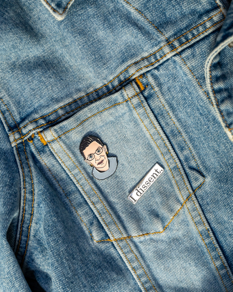 Ruth bader ginsberg enamel pin set by Unemployed Philosophers Guild sold by Le Monkey House