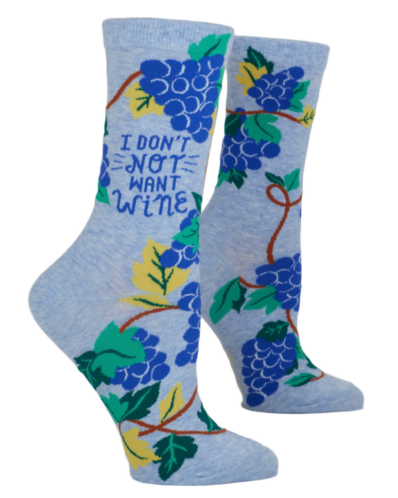 I don't not want wine women's socks by Blue Q sold by Le Monkey House