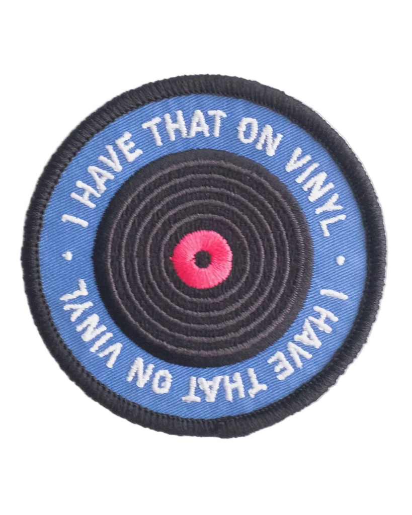 I have that on vinyl embroidered iron on patch made by Union Made, sold by Le Monkey House