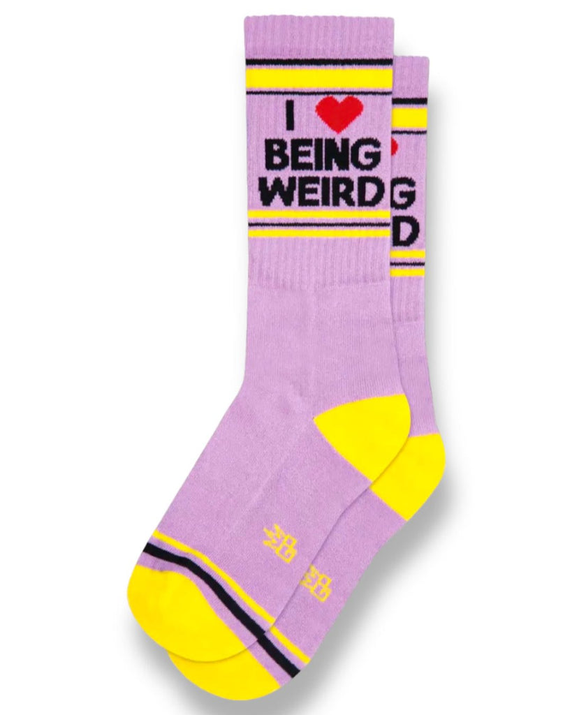 I love being weird gym socks retro gyms socks tube socks, by Gumball poodle Sold by Le Monkey House