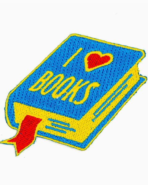 I Love Books embroidered iron on Patch by these are things sold by Le Monkey House