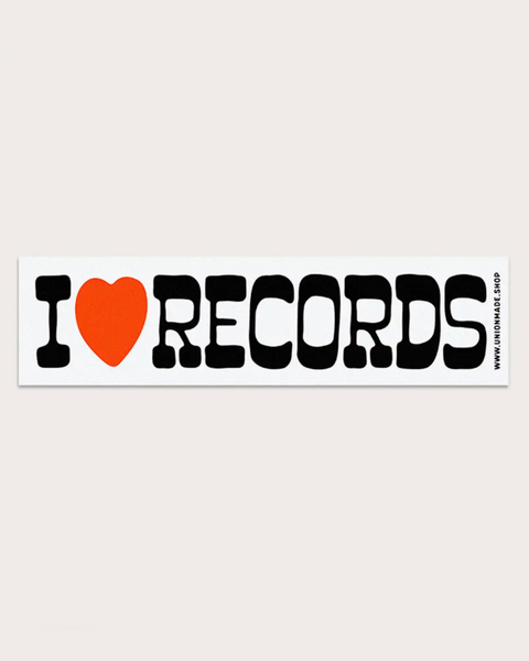 I love records bumper sticker by Union Made, sold by Le Monkey House